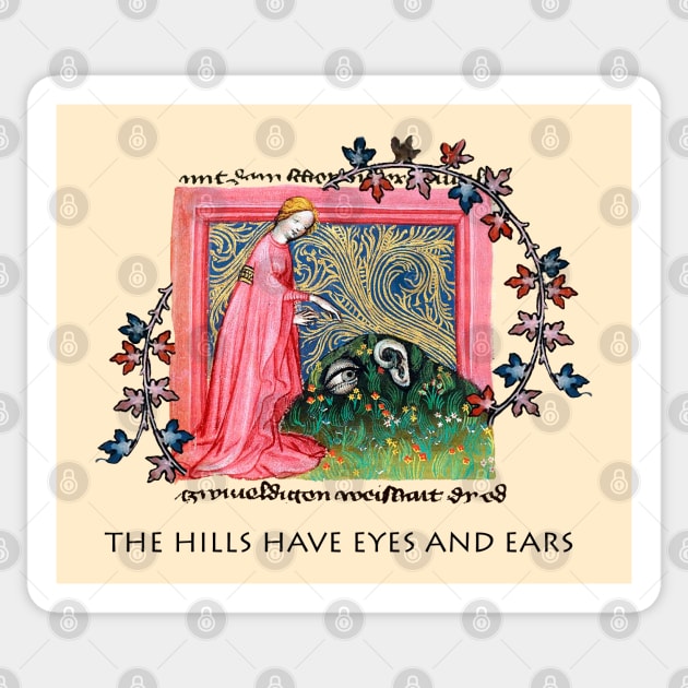 THE HILLS HAVE EYES AND EARS Medieval Allegory of Mother Nature Sticker by BulganLumini